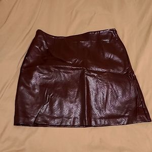 Dynamite, maroon snaked skin shirt